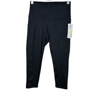 Zella High Waist Crop Leggings Black Activewear Athleisure PocketsSize XS New